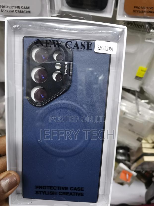 Leather Case for Galaxy S24 Ultra With Magsafe,Camera Frame