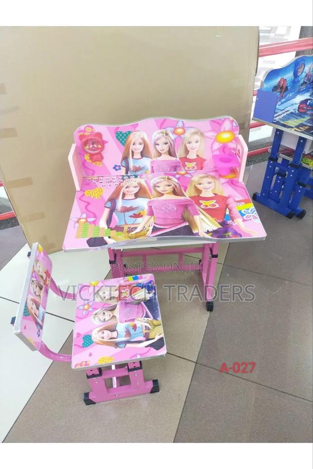 Adjustable Kids Study Table Desk,Pink - main view