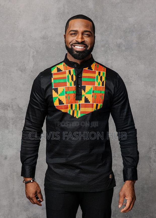 African Kente Men's Shirt for Ruracio - thumbnail 2