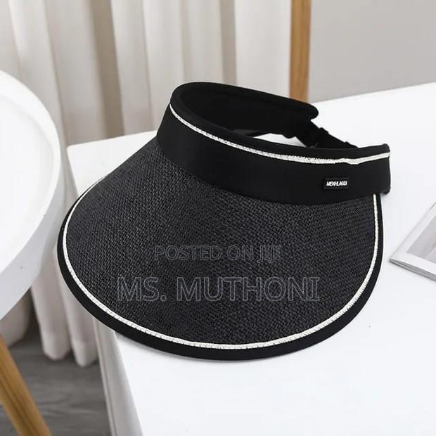 UV Protection Straw Hat With Open Top, - thumbnail 3