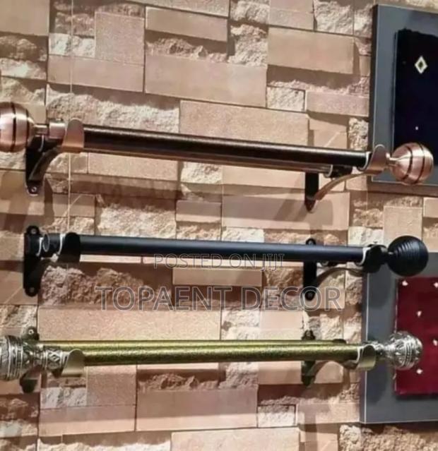 Brown , Black and Green Powder Coated Window Curtain Rods