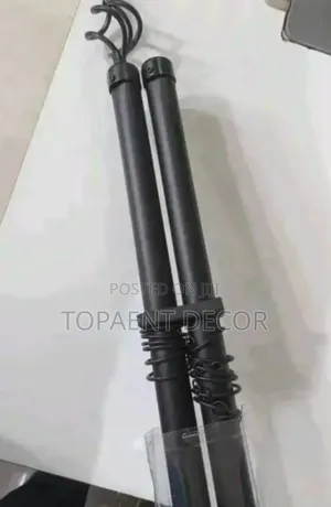 Double Black Adjustable Door Curtain Rods