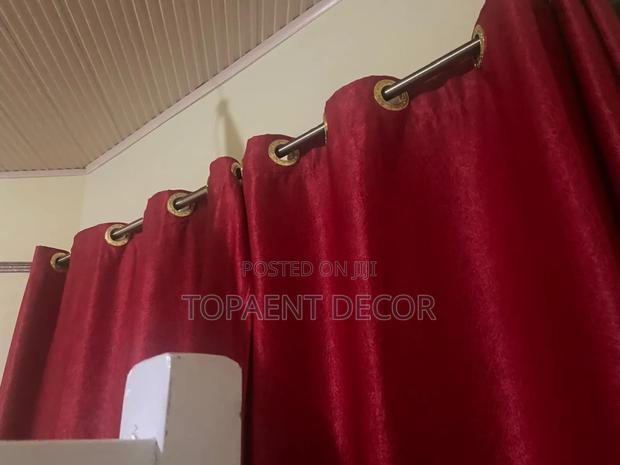 Maroon Window Eyelates Curtain - main view