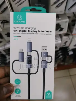 USB C Multi Charging Cable, USAMS 4FT 5-in-1 5A Fast Sync Ch