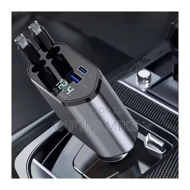 Car 120w Fast Charger With iPhone and Type C Cables - thumbnail 3