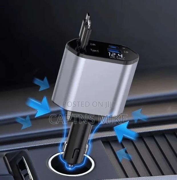 Car 120w Fast Charger With iPhone and Type C Cables - thumbnail 4