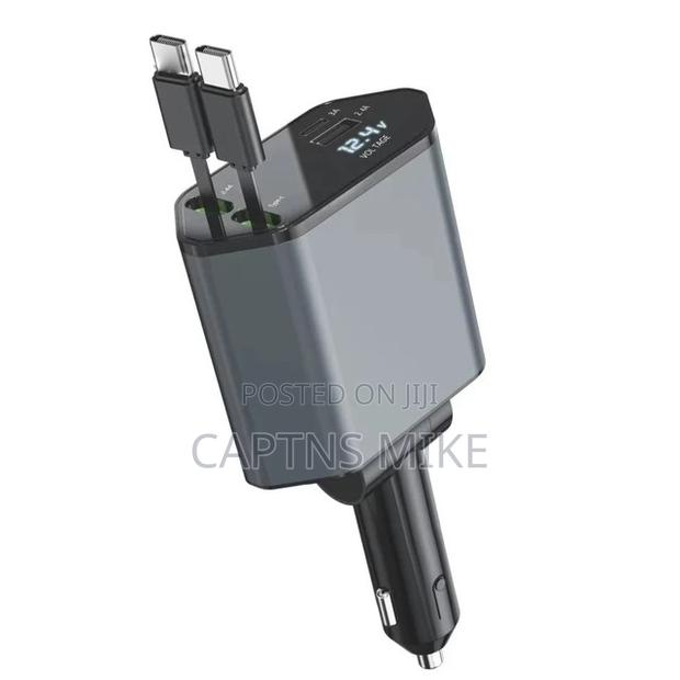 Car 120w Fast Charger With iPhone and Type C Cables