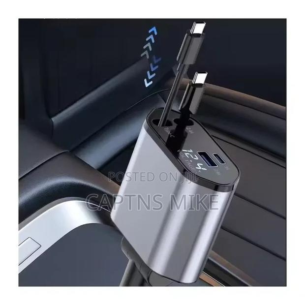 Car 120w Fast Charger With iPhone and Type C Cables - thumbnail 2
