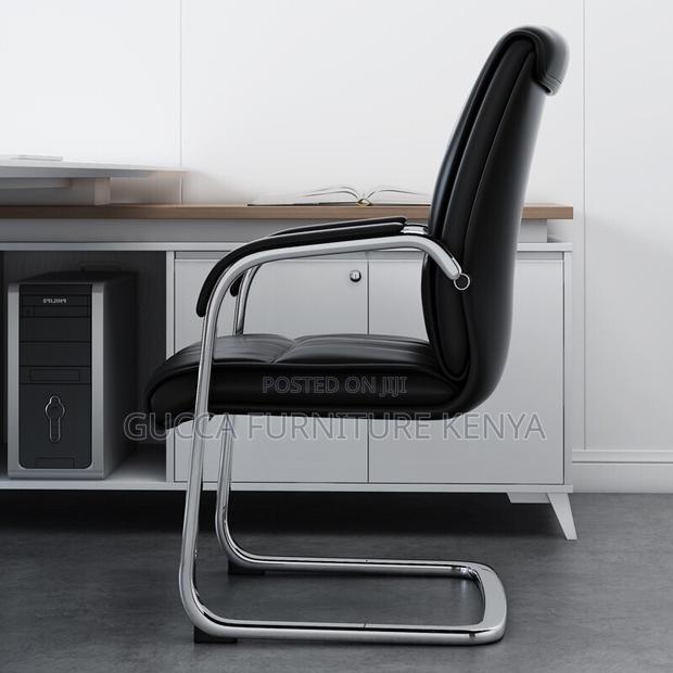 Office Chairs: High-Back Leather Chair With Fixed Armrest - thumbnail 2