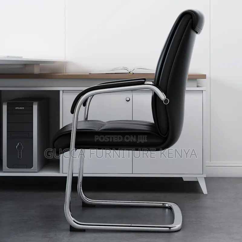 Office Chairs: High-Back Leather Chair With Fixed Armrest