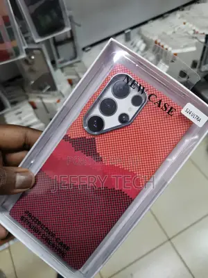 Carbon Fiber Cover for Samsung Galaxy S23 Ultra -Orange Wave