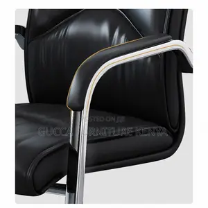 Office Chairs: High-Back Leather Chair With Fixed Armrest
