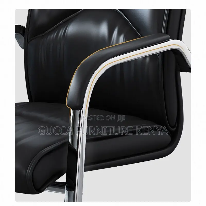 Office Chairs: High-Back Leather Chair With Fixed Armrest
