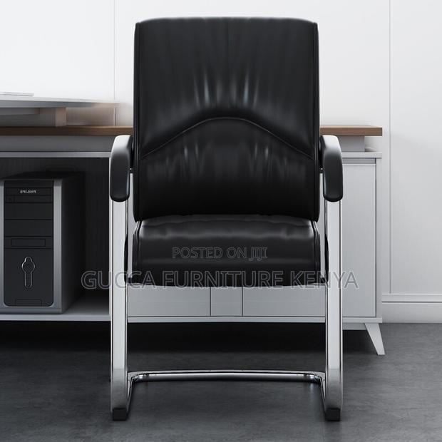 Office Chairs: High-Back Leather Chair With Fixed Armrest