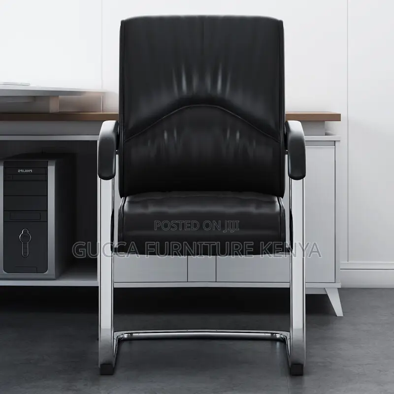 Office Chairs: High-Back Leather Chair With Fixed Armrest