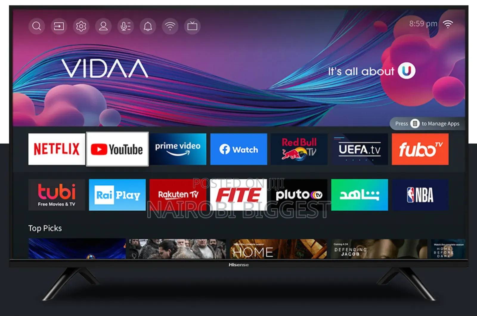 Vision 50" Best Frameless High Quality Television