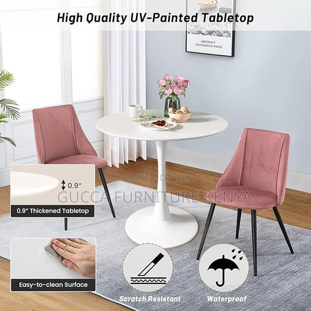 Dining Tables:70cm Round Tabletop Marble Dining Table - thumbnail 4
