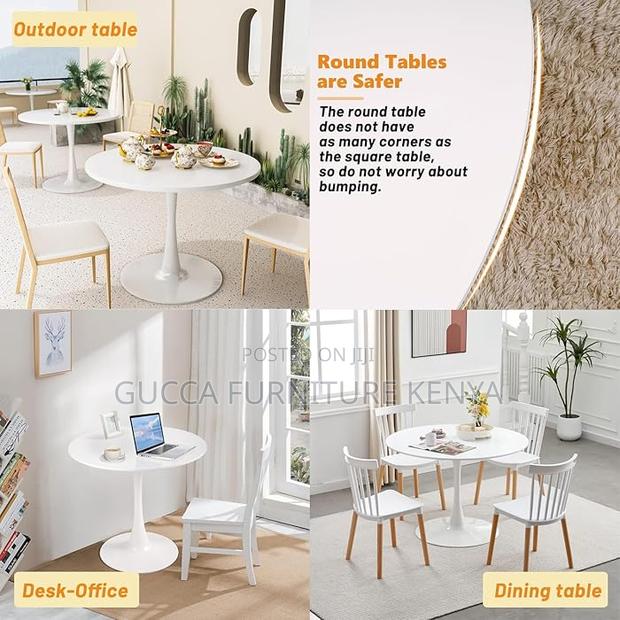 Dining Tables:70cm Round Tabletop Marble Dining Table - thumbnail 5