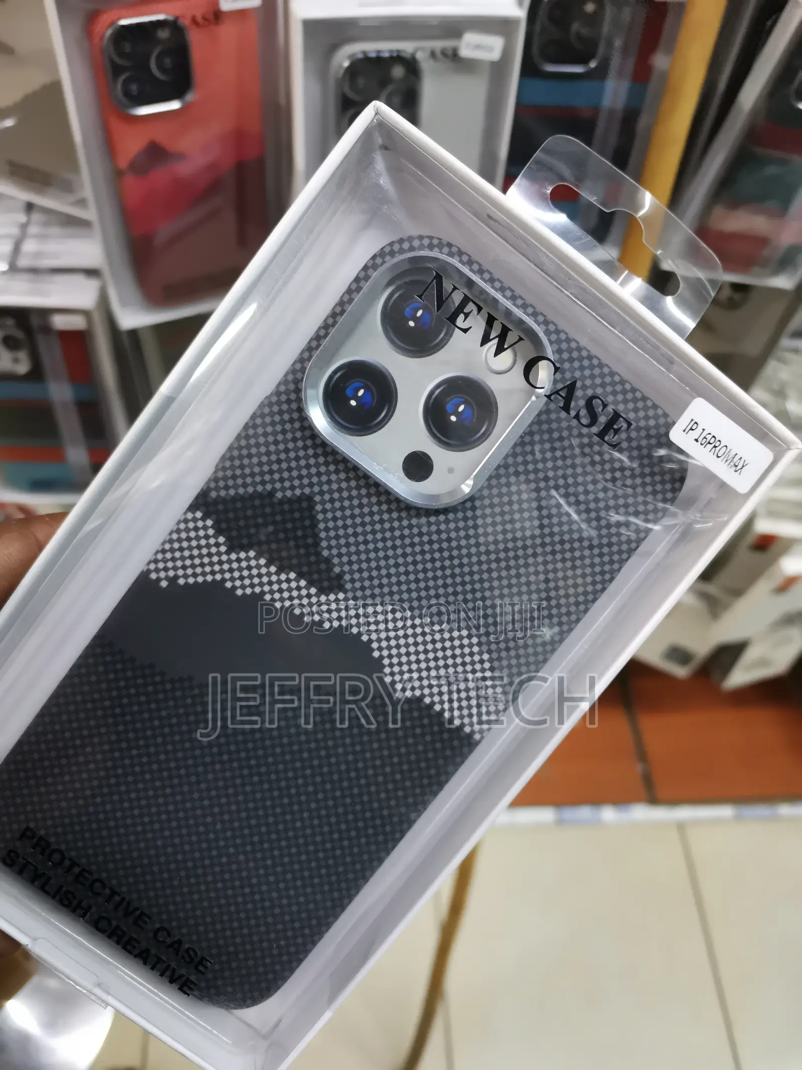 iPhone 16 Pro Max Carbon Fiber Case,Camera Frame-multicolor