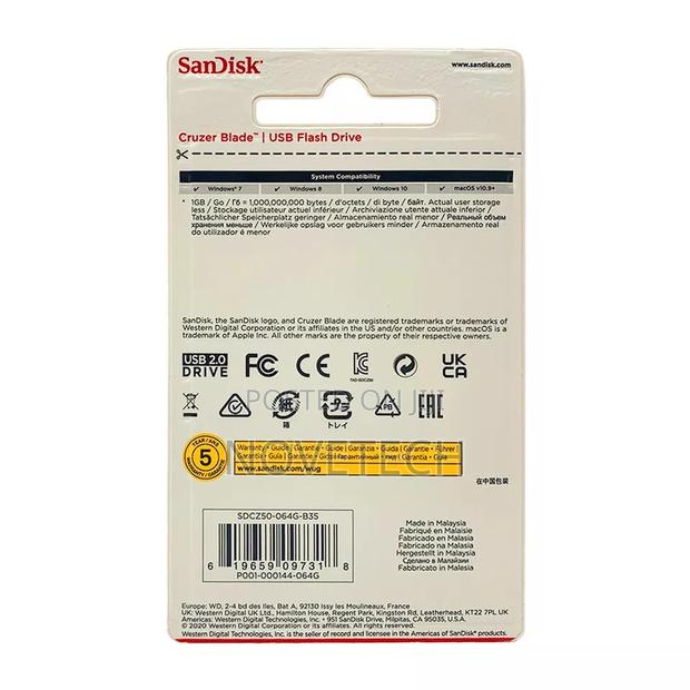 Sandisk Cruzer Blade 64GB Flash Drive - thumbnail 3