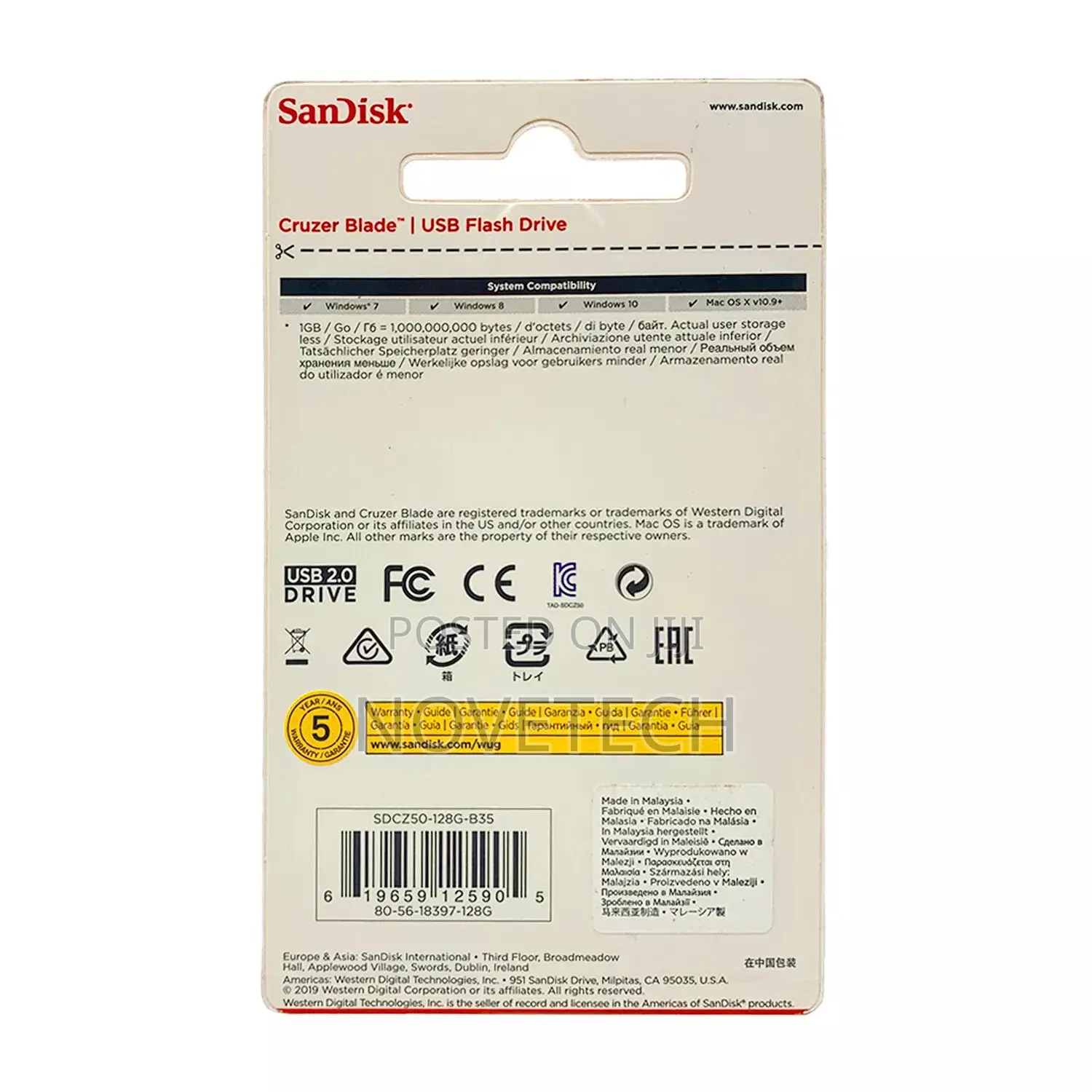 Sandisk Cruzer Blade 128GB USB Flashdisk Drive