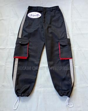 Durable Cotton Twill Reflective Black Cargo Trouser - main view
