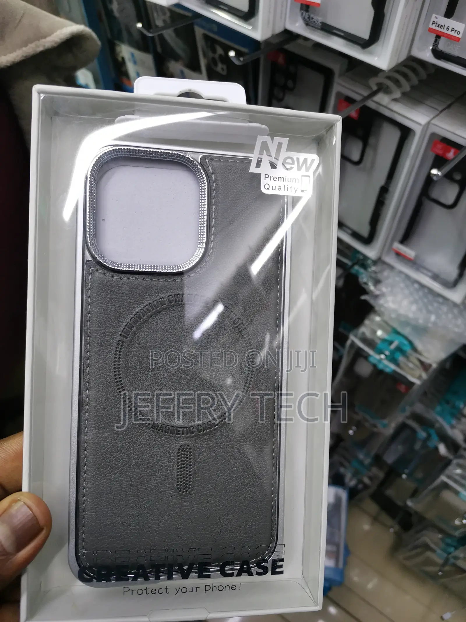 Electroplated Edge Leather Cover With Metal Lens Full