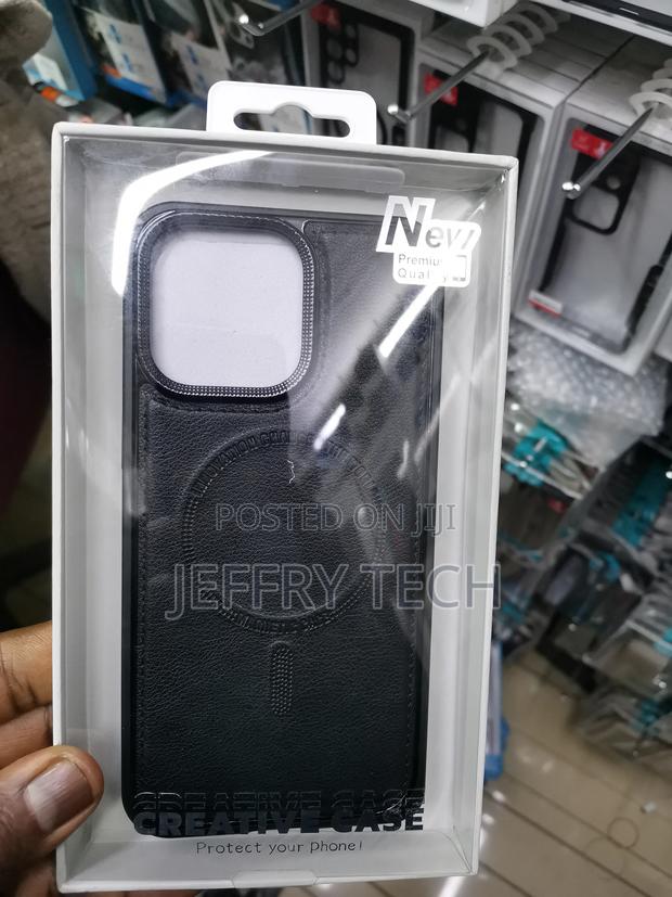 iPhone 15 Pro Max Leather Case Magsafe With Camera Frame - main view