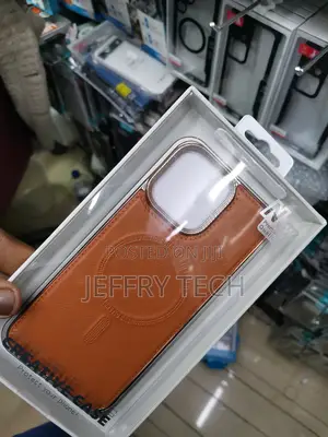 iPhone Leather Case Magsafe With Camera Metal Frame-Brown