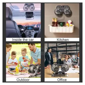Dual Head Car Fan 360° Rotation Car