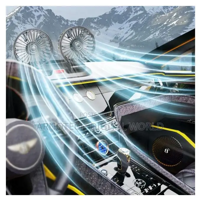 Dual Head Car Fan 360° Rotation Car