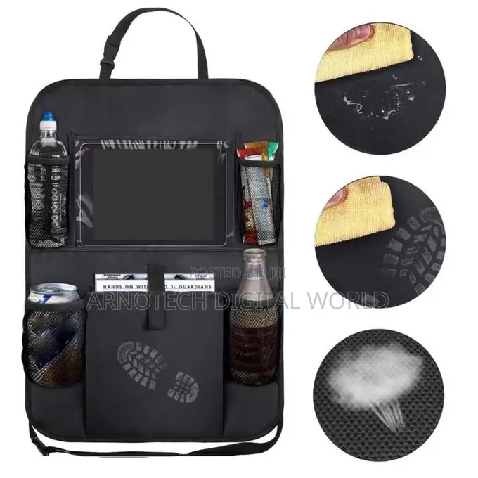 Car Backseat Organizer With Touch Screen Holder Auto Storage