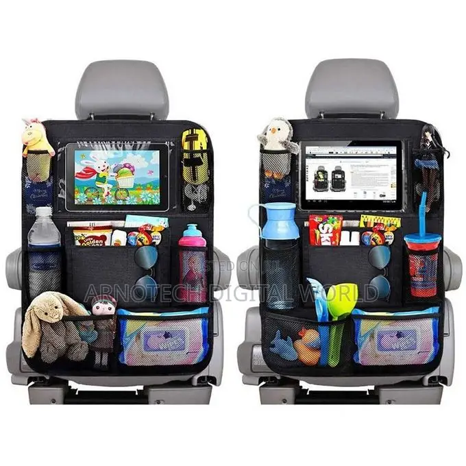 Car Backseat Organizer With Touch Screen Holder Auto Storage