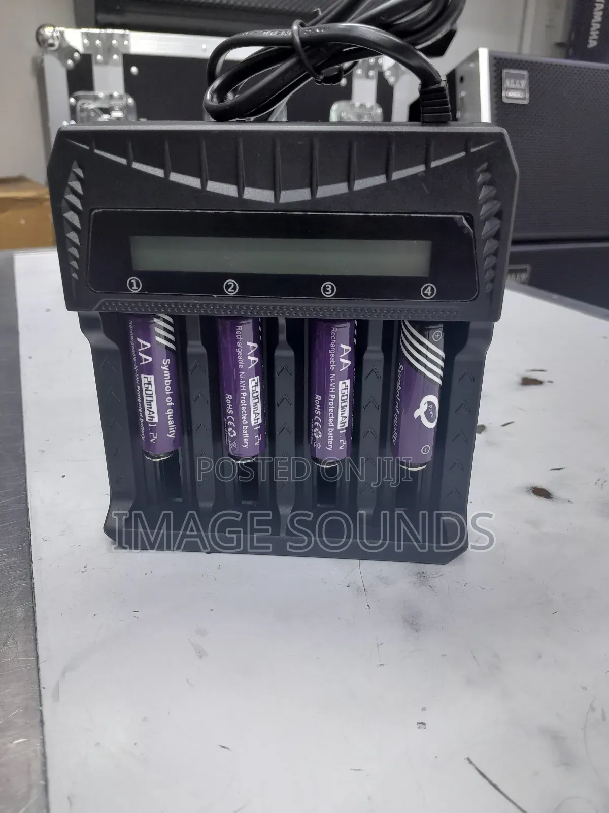 Charger With Display Plus 4 Rechargeable Batteries