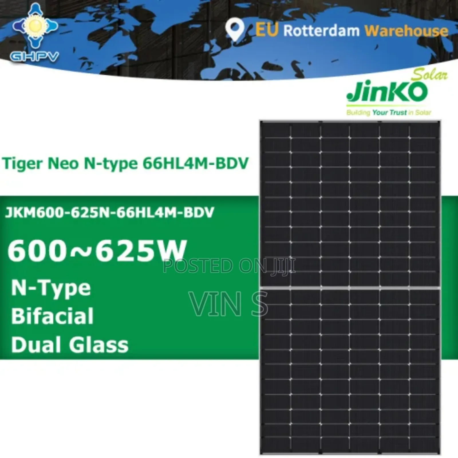 Jinko Bifacial Solar Panels 615w,Jìnko Bìfacial Sòlar Panèls