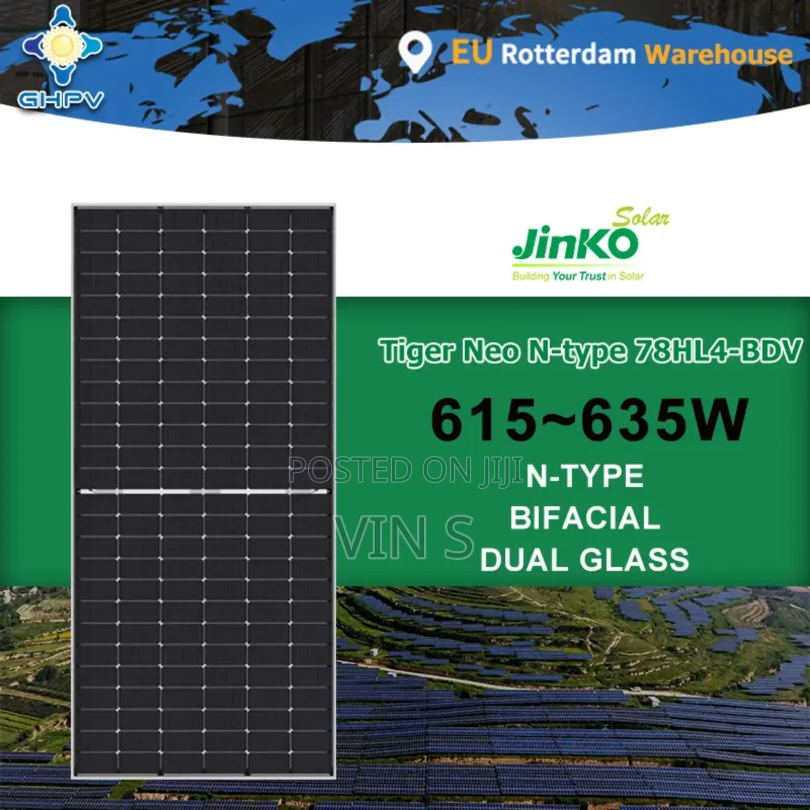 Jinko 615w Bifacial Solar Panels_jînko Bìfacial Solâr Panêls