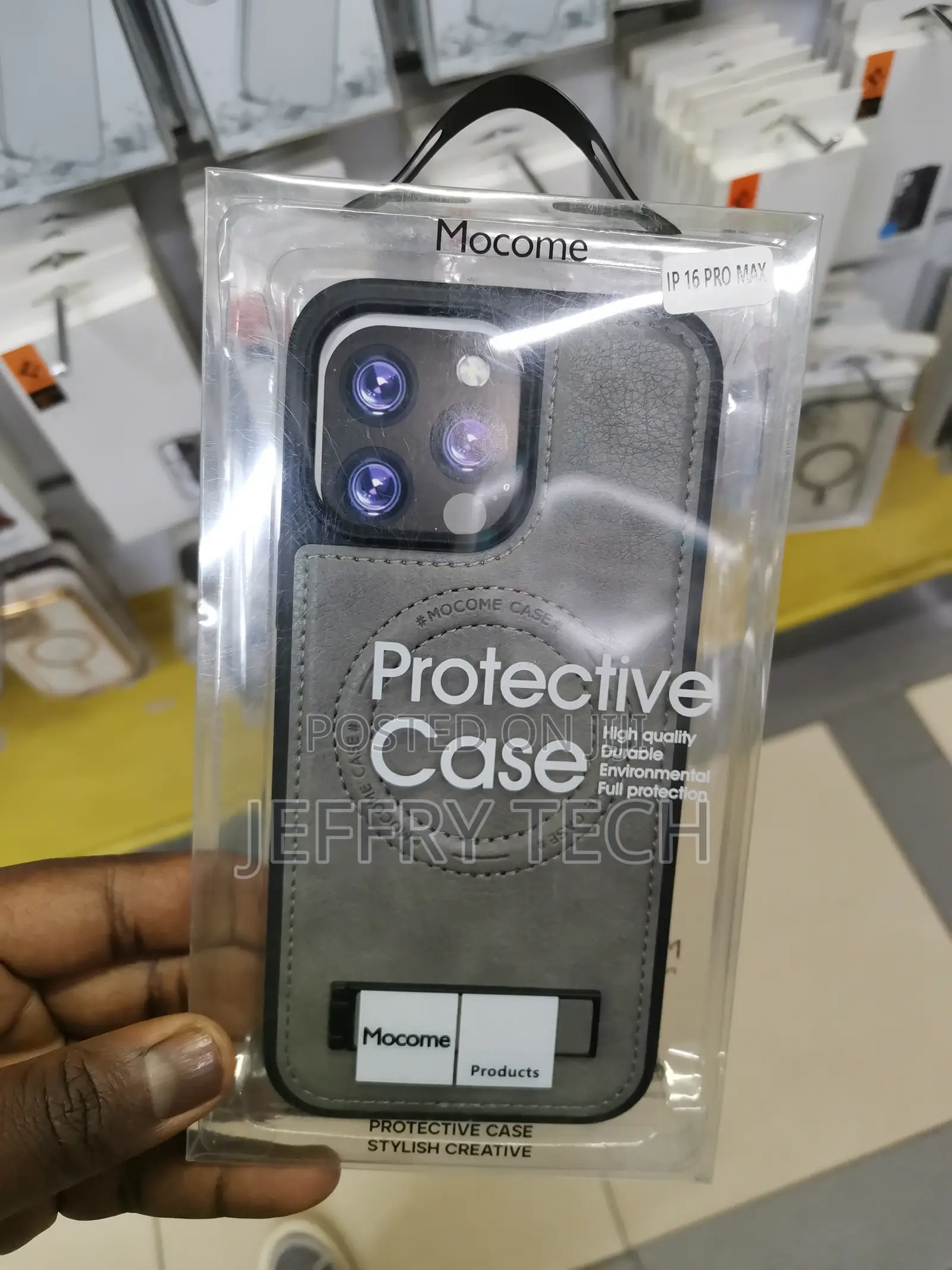 iPhone 16 Pro Max Leather Case Compatible With Magsafe-Gray