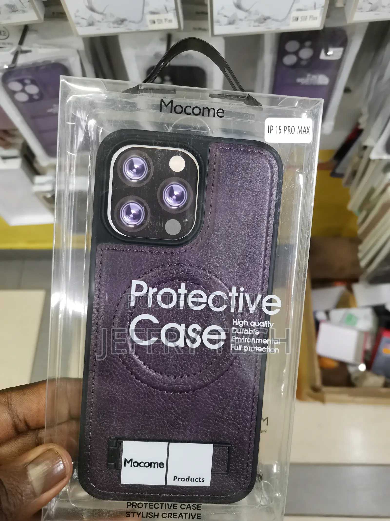 iPhone 15 Pro Max Magsafe Leather Compatible Case-Purple