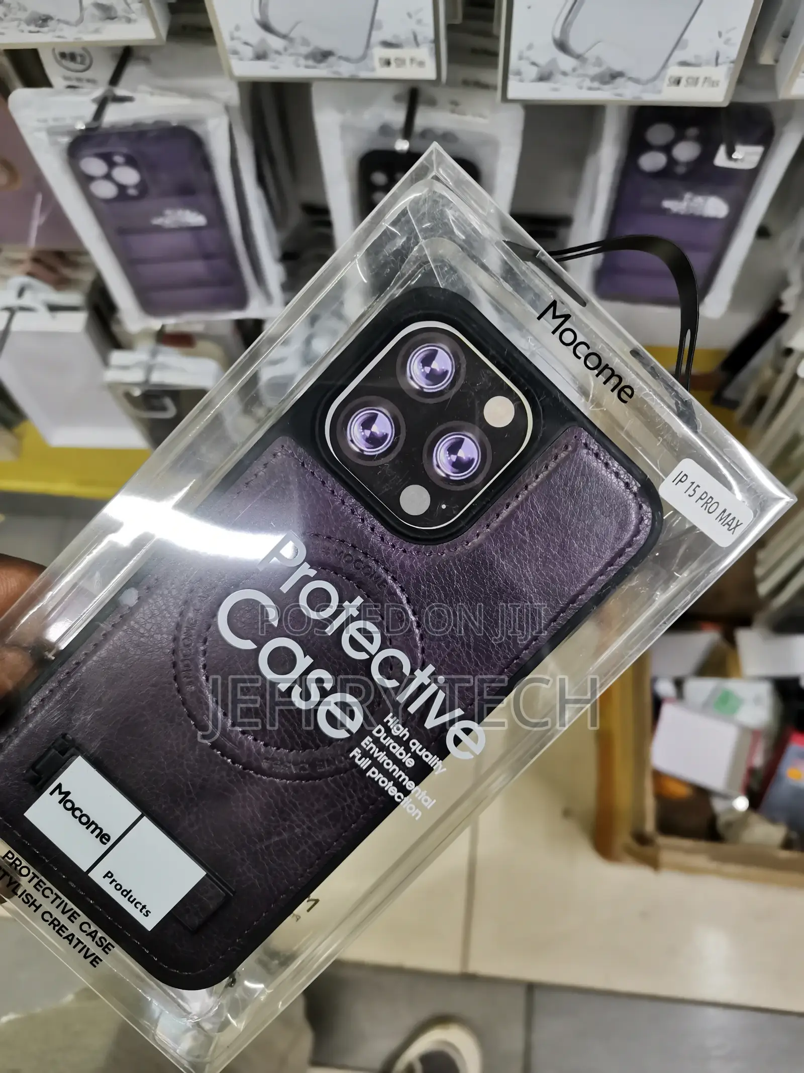 iPhone 15 Pro Max Magsafe Leather Compatible Case-Purple