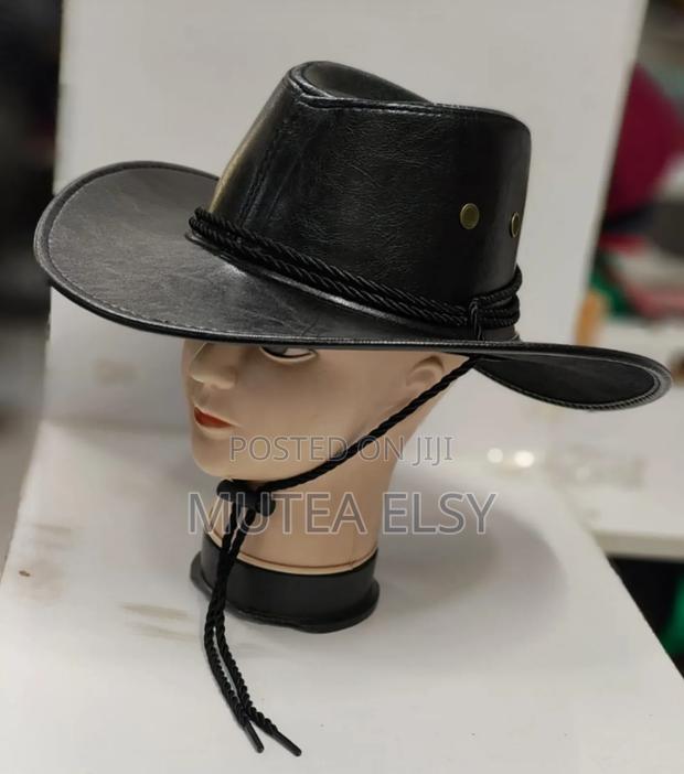 Black,Brawn Coffee Brawn Leather Cowboy Hat - thumbnail 3