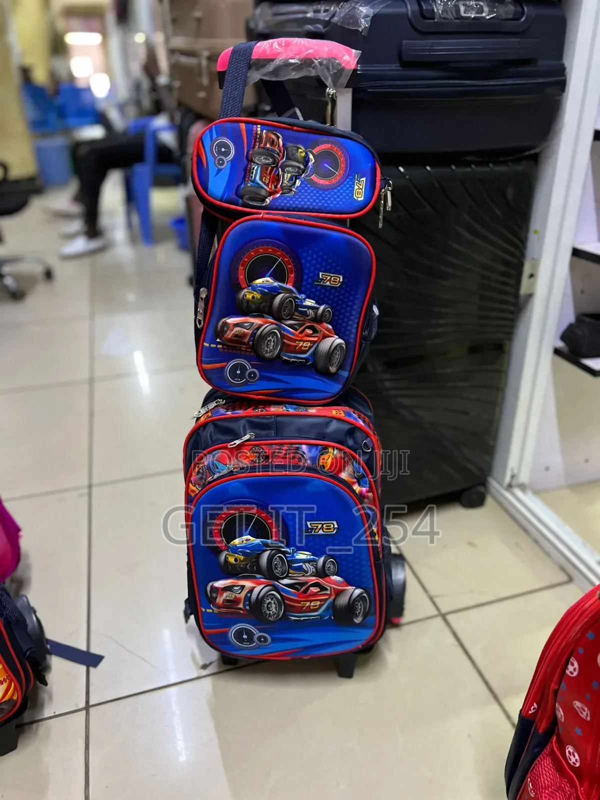 *3 in 1 Trolley Cartoon Themed Kids School Bag