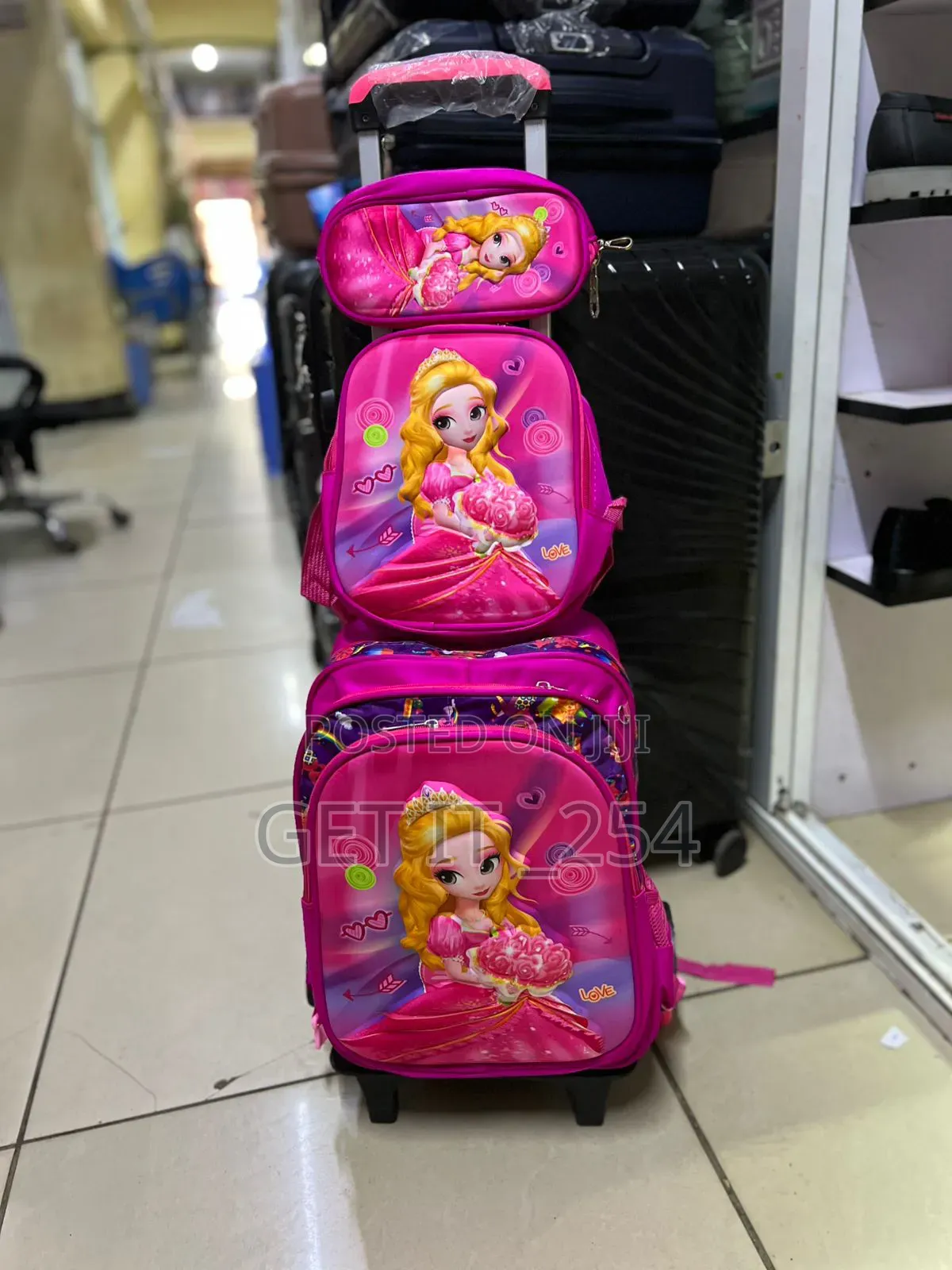 *3 in 1 Trolley Cartoon Themed Kids School Bag