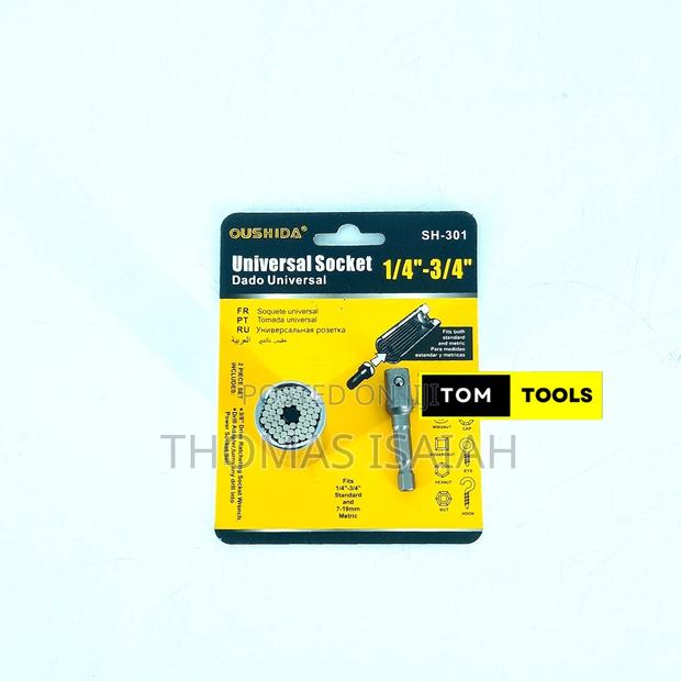 Universal Socket Wrench for 8mm to 19mm With Drill Adapter - thumbnail 2
