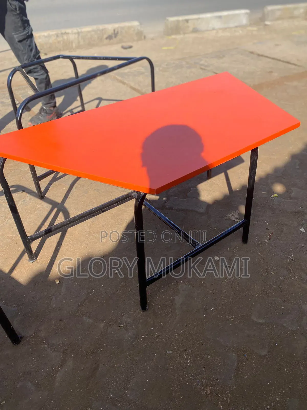 Orange Painted Kindergarten Tables