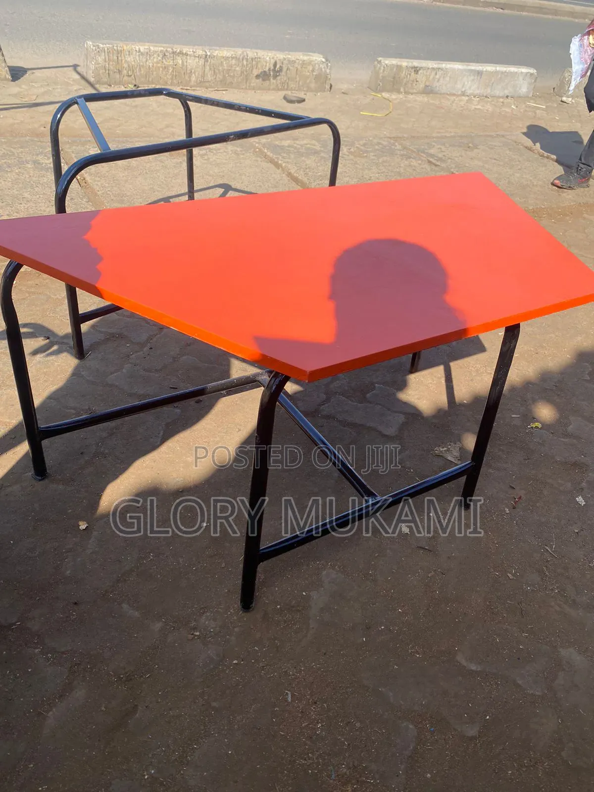 Orange Painted Kindergarten Tables
