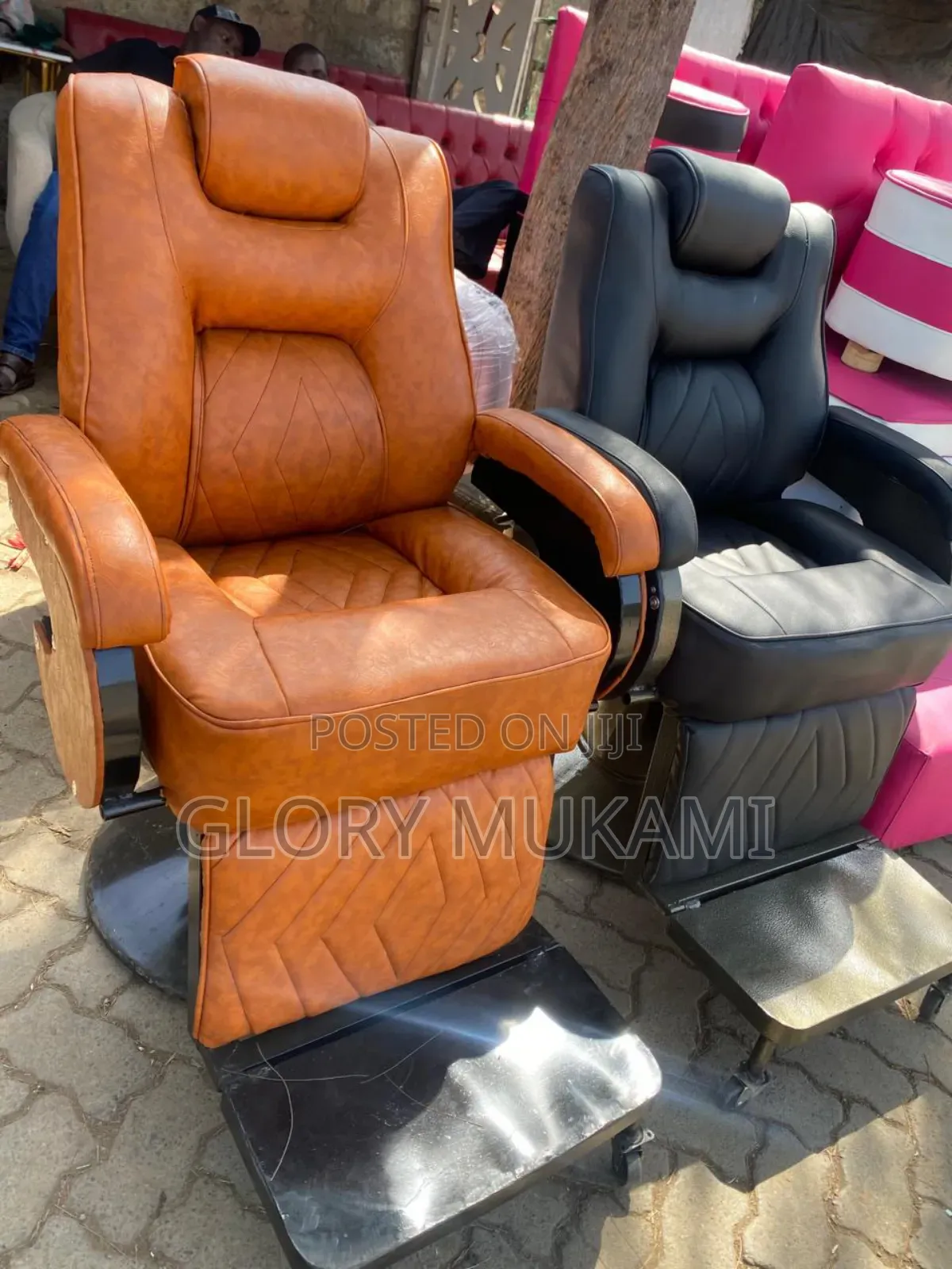 Gold Brown Barber Chairs