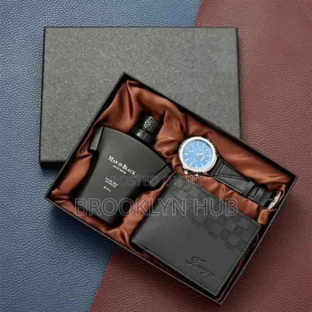 Classic Men Gift Set Wallet + Belt + Quartz Watch + Perfume - thumbnail 2