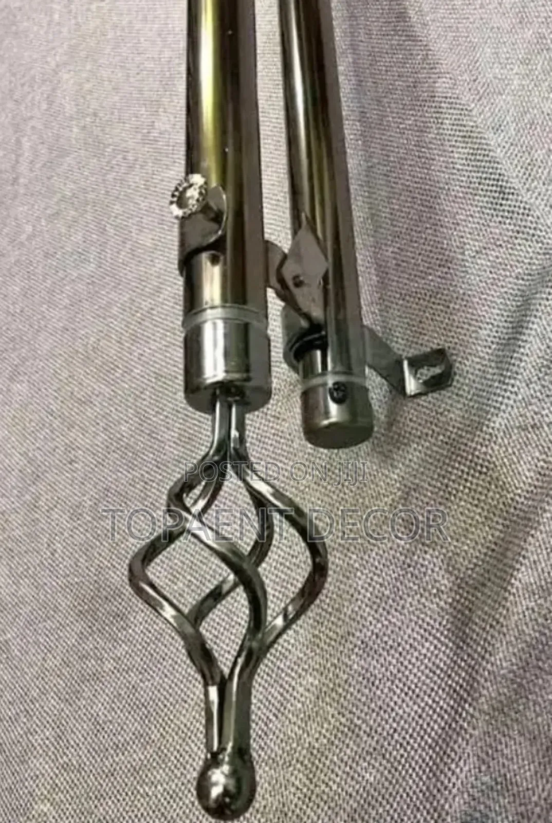 Silver Double Rod Window and Door Curtain Rod