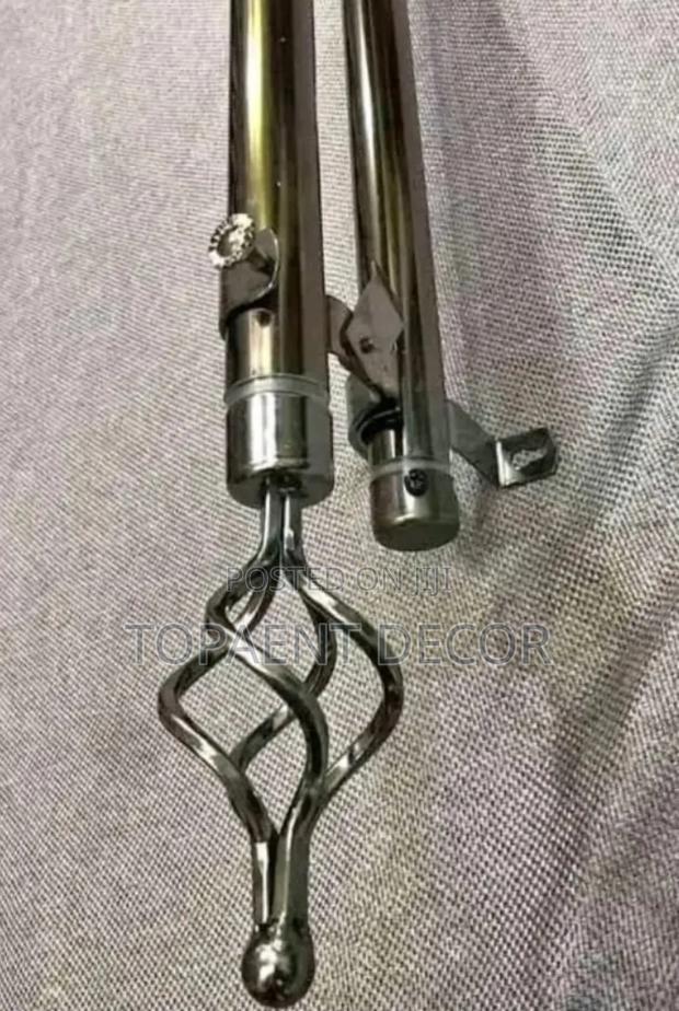Silver Double Rod Window and Door Curtain Rod