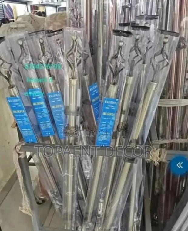 Antique Green and Brown Adjustable Window Curtain Rods - main view